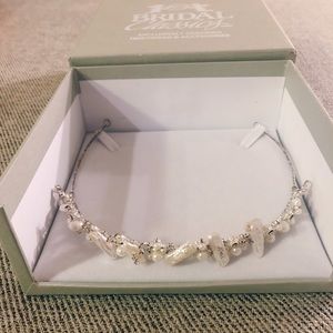 Bridal head crown with pearl stones and gems